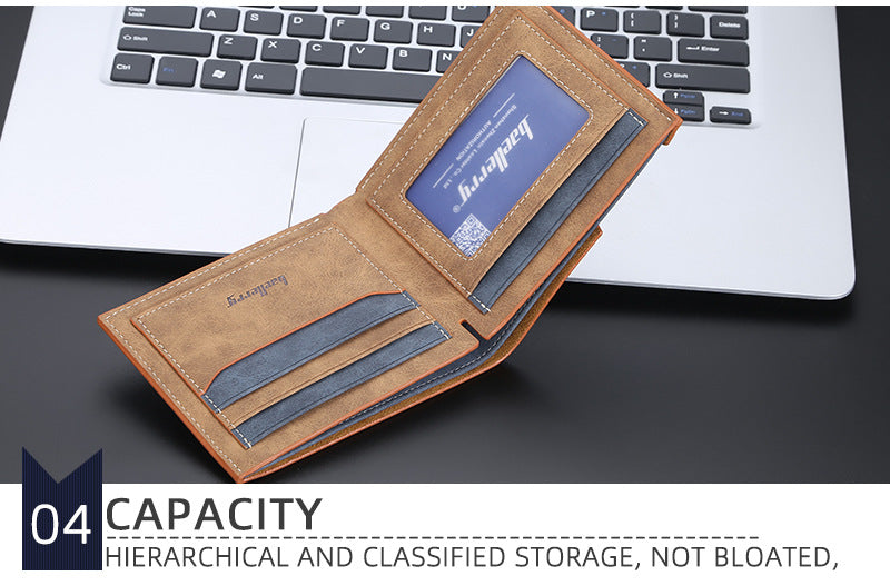 Baellerry Men’s Minimalist Short Wallet｜Soft Matte PU Leather｜Multi-card Capacity｜Fast Shipping from Spain Warehouse