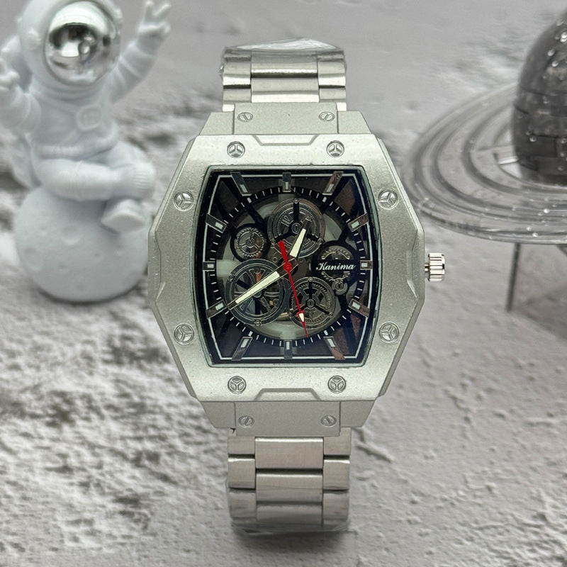 Men’s 46mm Fashion Quartz Watch – Alloy Case & Stainless Steel Band – Multi Dial Styles