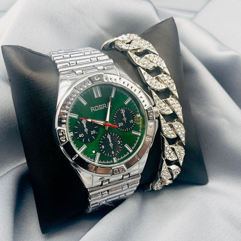 Luxury Gold Stainless Steel Quartz Watch – 45mm Men’s Watch