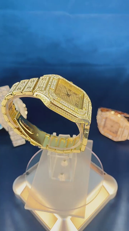 Square Crystal Alloy Quartz Watch – Unisex Decorative Watch